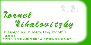 kornel mihalovitzky business card